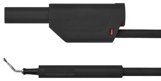 SCHUTZINGER AL 8321 / ZPK / 1 / 50 / SW Test Patch Lead, 4mm Stackable Banana Plug, Shrouded, Test Clip, 19.6 ", 500 mm, Black, 19 A