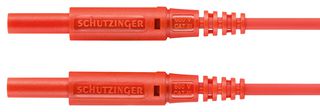 SCHUTZINGER MSFK A301 / 0.5 / 50 / RT Banana Test Lead, 2mm Banana Plug, Shrouded, 2mm Banana Plug, Shrouded, 19.6 ", 500 mm, Red, 10 A
