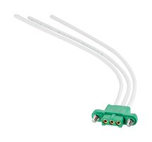HARWIN M300-FC70305F2-0450L Cable Assembly, Black / Green, Wire to Board Receptacle to Free End, 3 Ways, 3 mm, 1 Row, 450 mm