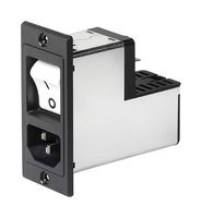 SCHURTER 3-109-560 Filtered IEC Power Entry Module, IEC C14, General Purpose, 6 A, 250 VAC, 2-Pole Switch