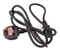 EMIT 200225 Mains Power Cord, Mains Plug, UK/Asia to IEC 60320, 220 V