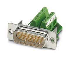 PHOENIX CONTACT 1688078 Terminal Block Interface, D Sub 15 Position Plug, Screw Terminal, 5 A, 60 V