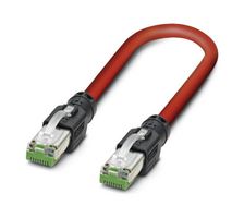 PHOENIX CONTACT 1412097 Ethernet Cable, RJ45 Plug to RJ45 Plug, Red, 300 mm, 11.8 "