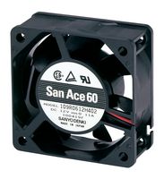 SANYO DENKI 109R0624G4D01 DC Axial Fan, 24 V, Square, 60 mm, 25 mm, Ball Bearing, 27.5 CFM