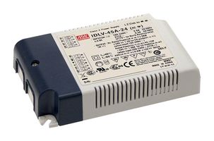 MEAN WELL IDLV-45A-12 LED Driver, 36 W, 12 VDC, 3 A, Constant Voltage, 90 V
