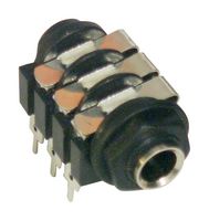 AMPHENOL AUDIO ACJS-PC Phone Audio Connector, Stereo, 6.35mm, 3 Contacts, Jack, Panel Mount, Tin Plated Contacts