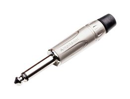 AMPHENOL AUDIO ACPM-KN Phone Audio Connector, Mono, 2 Contacts, Plug, 6.35 mm, Cable Mount, Nickel Plated Contacts