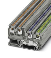 PHOENIX CONTACT 3244449 DIN Rail Mount Terminal Block, Sensor/Actuator, 4 Ways, 26 AWG, 14 AWG, 1.5 mm², Push In, 13.5 A