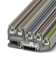 PHOENIX CONTACT 3244465 DIN Rail Mount Terminal Block, Sensor/Actuator, 5 Ways, 26 AWG, 14 AWG, 1.5 mm², Push In, 13.5 A