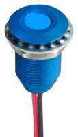 APEM Q10F5ABXXB12E LED Panel Mount Indicator, Blue, 12 VDC, 10 mm, 20 mA, 50 mcd, IP67