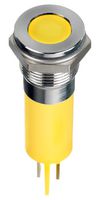 APEM Q14F1CXXY02E LED Panel Mount Indicator, Yellow, 2.1 V, 14 mm, 20 mA, 4 mcd, IP67