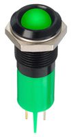 APEM Q16P1BXXHG12E LED Panel Mount Indicator, Green, 12 VDC, 16 mm, 20 mA, 2.2 cd, IP67