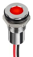 APEM Q8F5CXXHR12E LED Panel Mount Indicator, Red, 12 VDC, 8 mm, 20 mA, 980 mcd, IP67