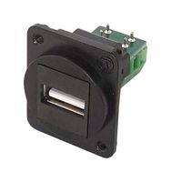TUK KUA2BKDPM USB Connector, USB Type A, USB 2.0, Receptacle, PCB Mount, Right Angle