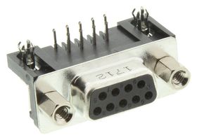 AMPHENOL COMMUNICATIONS SOLUTIONS L77SDE09SA4CH4F D Sub Connector, Standard, Receptacle, SD, 9 Contacts, DE, Through Hole