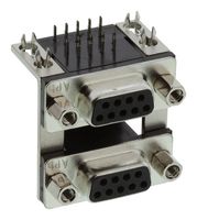 AMPHENOL COMMUNICATIONS SOLUTIONS L17H2220131 Stacked D Sub Connector, Upper - Receptacle / Lower - Receptacle, DE, 18 Contacts
