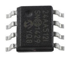 MICROCHIP 24AA512-I/SN EEPROM, 512 Kbit, 64K x 8bit, I2C, 400 kHz, SOIC, 8 Pins