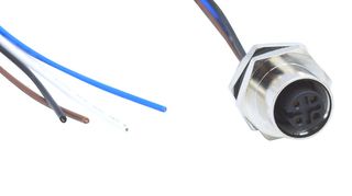 NORCOMP FPM12A04I12CF01 Sensor Cable, 4 Pos, M12 Plug, Free End, 4 Positions, 304.8 mm, 12 ", VULCON Series
