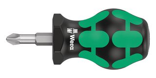 WERA 355 STUBBY PZ 2 X 25 MM POZIDRIV SCREWDRIVER, PZ2, 79MM
