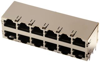 TE CONNECTIVITY - AMP 5569263-1 Modular Connector, Modular Jack, 2 x 6 (Stacked), 8P8C, Cat5, Through Hole Mount