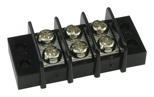 BUCHANAN - TE CONNECTIVITY 1546306-3 Panel Mount Barrier Terminal Block, 2 Row, 3 Ways, 22 AWG, 12 AWG, 9.53 mm, 20 A