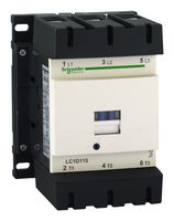 SCHNEIDER ELECTRIC LC1D115F7 Contactor, LC1D, 115 A, DIN Rail, Panel, 1 kV, 3PST-NO, 3 Pole, 80 kW