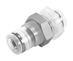 FESTO NPQP-H-Q10-E-FD Pneumatic Fitting, Push-In Bulkhead Fitting, M20, 10 bar, 10 mm, PP (Polypropylene), NPQP