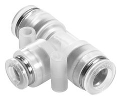 FESTO NPQP-T-Q6-Q4-FD-P10 Pneumatic Fitting, Push-In T-Fitting, 10 bar, 6 mm, PP (Polypropylene), NPQP