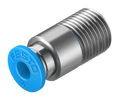 FESTO QS-1/8-4-I Pneumatic Fitting, Push-In Fitting, R1/8, 14 bar, 4 mm, Brass, QS