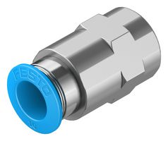 FESTO QSF-1/4-10-B Pneumatic Fitting, Push-In Fitting, G1/4, 14 bar, 10 mm, Brass, QSF