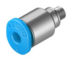 FESTO 153312 Pneumatic Fitting, Push-In Fitting, M3, 14 bar, 3 mm, Steel, QSM