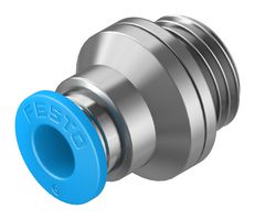 FESTO QS-G1/4-6-I Pneumatic Fitting, Push-In Fitting, G1/4, 14 bar, 6 mm, Brass, QS
