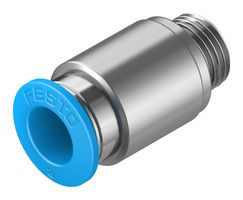 FESTO QS-G1/8-8-I Pneumatic Fitting, Push-In Fitting, G1/8, 14 bar, 8 mm, Brass, QS