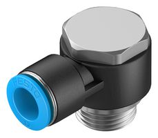 FESTO QSLV-G1/2-12 Pneumatic Fitting, Push-In L-Fitting, G1/2, 14 bar, 12 mm, PBT (Polybutylene Terephthalate), QSLV