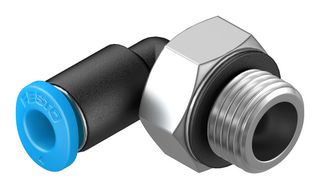 FESTO QSML-G1/8-4 Pneumatic Fitting, Push-In L-Fitting, G1/8, 14 bar, 4 mm, PBT (Polybutylene Terephthalate), QSML