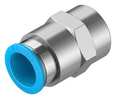 FESTO QSF-1/2-16-B Pneumatic Fitting, Push-In Fitting, G1/2, 14 bar, 16 mm, Brass, QSF