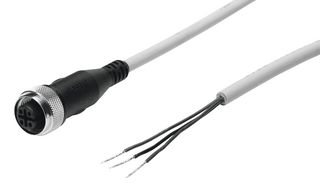 FESTO SIM-M12-3GD-2,5-PU Sensor Cable, M12 Receptacle, Free End, 5 Positions, 2.5 m, 8.2 ft