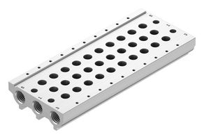 FESTO VABM-L1-10S-G18-10 Manifold Rail, 10 Outlet, G1/8, VABM Series, VUVG-S10 Solenoid/M5/M7 In-Line Valves