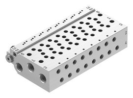 FESTO VABM-L1-10W-G18-8 Manifold Rail, 8 Outlet, G1/8, M5, VABM Series, VUVG-B10 Solenoid/B10 M5 Sub-Base Valves