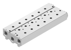 FESTO VABM-B10-25S-G38-6 Manifold Block, 6 Outlet, G3/8, VABM Series, VUVS Solenoid Valves/VTUS Valve Manifold Assemblies