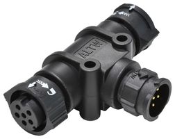 AMPHENOL LTW AB-CB-060606-MFF-TQ001 Connector Accessory, 6Pos, Plug to Receptacle x 2, T Adaptor, Circular Connectors