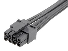MOLEX 214756-1081 Cable Assembly, Micro-Fit 3.0 Receptacle to Free End, 8 Ways, 3 mm, 2 Row, 150 mm, 5.9 "