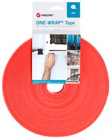 VELCRO VEL-OW64111 Tape, ONE-WRAP Series, PP (Polypropylene), Orange, 10 mm x 25 m