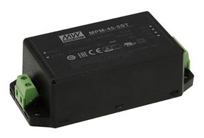MEAN WELL MPM-45-5ST AC/DC Enclosed Power Supply (PSU), 113 to 370VDC, ITE & Medical, 1 Outputs, 40 W, 5 VDC, 8 A