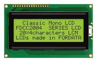 FORDATA FC2004B01-FHYYBW-51SE Alphanumeric LCD, 20 x 4, 5V, Transflective