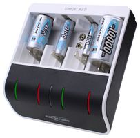 ANSMANN 1001-0093 Battery Charger, USB, 4 x AAA or AA or C or D, 9V PP3, NiMH, 5V