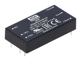 MEAN WELL RDDW20UW-15 Isolated Through Hole DC/DC Converter, Railway, DIP, 18:1, 20 W, 2 Output, 15 V