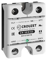 CROUZET 84137001N Solid State Relay, 10 A, 280 VAC, Panel Mount, Screw, Zero Crossing