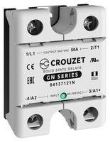 CROUZET 84137121N Solid State Relay, 50 A, 660 VAC, Panel Mount, Screw, Zero Crossing