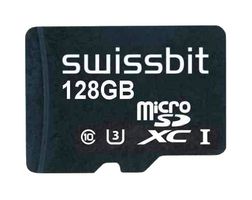 SWISSBIT SFSD128GN1AM1TO-I-7G-221-STD Flash Memory Card, 3D TLC, microSDXC Card, UHS-1, Class 10, 128 GB, S-50u Series